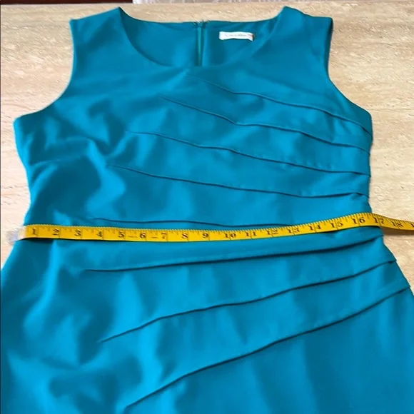 NWOT Calvin Klein Elegant Blue Sleeveless Dress - Picture 9 of 16